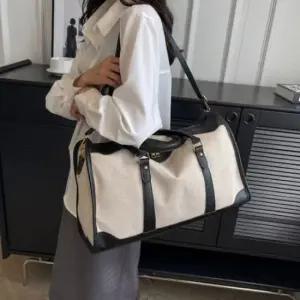 [패션] 투톤 캔버스 보스턴백 트래블 여행 가방