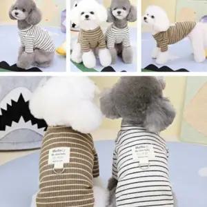 다팔래용  D링 스트라이프 고양이 골지 강아지 하네스옷 모던