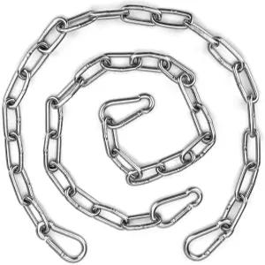 카라비너가 있는 야외 울타리용 Syocsek 2팩 게이트 체인 잠금장치 구부러질 염려가 없는 5/32 x 24인치