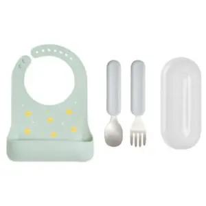 에.디.슨 유아 스푼포크 실리콘 턱받이 어린이집 준비물