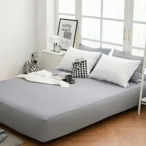 생활방수 매트리스커버 퀸 숨쉬는 그레이 밴딩