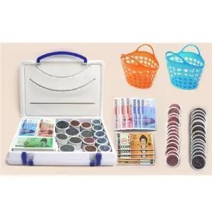 [브레인숲] 돈모형 화폐 놀이SET-자석지폐 동전 교재 장바구니 부직포주머니