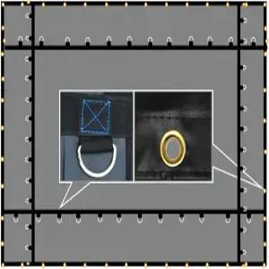 마이티 제품 12피트 x 16인치 플랫베드 트럭용 헤비 듀티 스모크 방수포 - 18온스 비닐 적재 덮개 방수포가