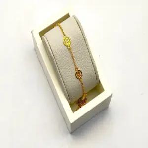 24K 순금 1돈 로마넘버 서클 포인트 팔찌(18K 연결고리 장식)