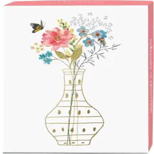 그래피크 블루밍 꽃병 인사말 카드 20팩 봉투가 있는 모든 경우 빈 노트 4가지 다양한 꽃다발 개인 맞춤형