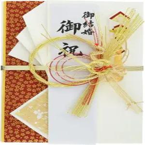 이요 유우나 센터 V10101 축하 가방 골드 씰 결혼 선물 크레인 레드 8.7 x 5.9 인치 22 15 cm