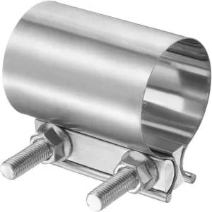 HARFINGTON 배기 클램프 2.17 스테인리스 스틸 랩 조인트 밴드 파이프 연결 M10x55.5 나사 포함 차량