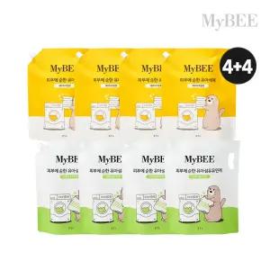 초핫딜 마이비 유아세제2.1L 4팩(코튼)+유아유연제2.1L 4팩(올리브)