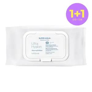 [1+1][미샤] 수퍼 아쿠아 울트라 히알론 클렌징 오일 티슈 대용량 70매/362ml