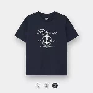 [지오다노주니어] 03095530 코튼 저지 프린트 반팔티(마린1)