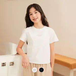 [지오다노주니어] 03395520 여아 헴라인 크랍 반팔티