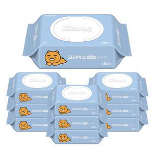 크리넥스 수앤수 카카오 물티슈(라이언)캡형80매x10개