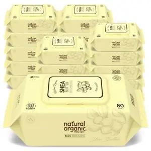 아기물티슈 시어버터 베이직) 엠보싱 스마트캡형80매[20팩]