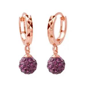 [메리그린] 14K 골드핀 탄생석 컬러 미러볼 자수정 귀걸이