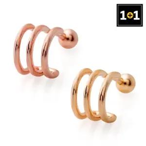 [메리그린] 14K 골드핀 쓰리링 피어싱 한쪽판매 1+1 2종 택1