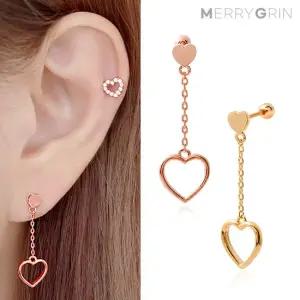 [메리그린] 14K 골드핀 하트어택 피어싱 한쪽판매 2종 택1