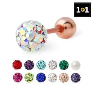 [메리그린] 14K 골드핀 탄생석 컬러 미러볼 피어싱 한쪽판매 1+1