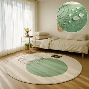 홈메이드 원형 러그 먼지없는 거실 카페트 방수 단모 거실러그 B형