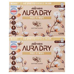 아우라 드라이시트 마일드포패밀리, 120매, 2개
