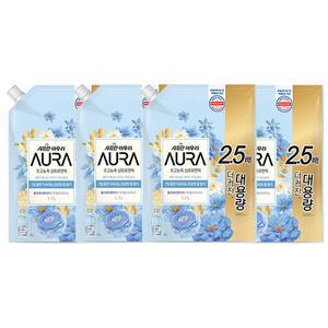 아우라 초고농축 섬유유연제 리필 홀리데이판타지, 1.7L, 4개