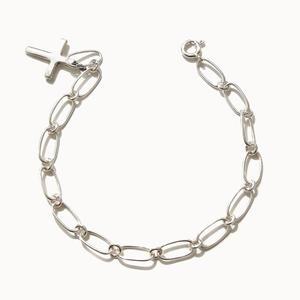 [제이로렌] 체인 실버 십자가 팔찌 B0927