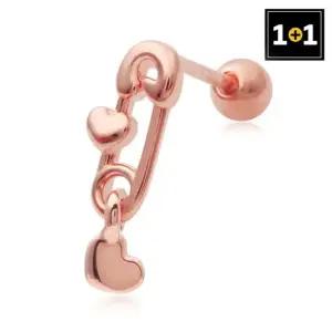 [메리그린] 1+1 14K 하트클립 피어싱 Gold pin 한쪽