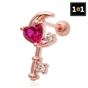 [메리그린] 1+1 14K 샐리하트 피어싱 Gold pin 한쪽