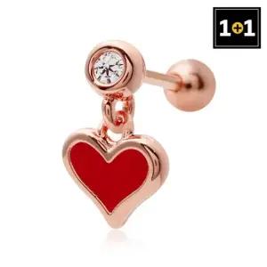 [메리그린] 1+1 14K 트릭하트 피어싱 Gold pin 한쪽