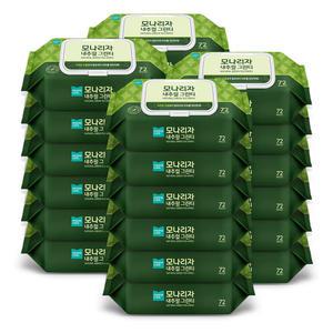 대용량 물티슈 모나리자 내추럴 그린티 캡형 72매 24팩