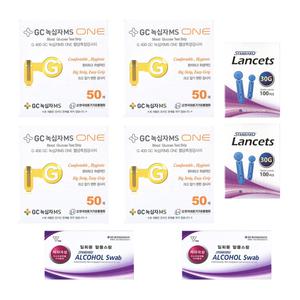 녹십자MS 원 ONE 혈당시험지 당뇨혈당체크지 세트 (시험지200매+침200+솜200) - 28년 02월
