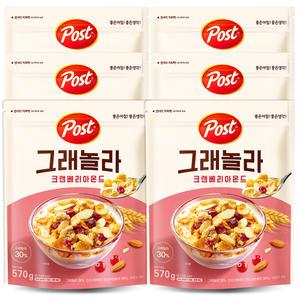 동서식품 포스트 그래놀라 크랜베리 아몬드 570g x 6개
