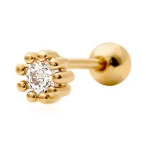 [메리그린] 14K 크라운큐빅 피어싱 Gold pin 한쪽