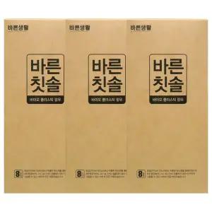 바른생활 바른칫솔 초극세모, 8입, 3개