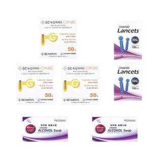 녹십자MS 원 ONE 혈당시험지 혈당측정검사지 150매+채혈침200개+알콜솜200매 - 28년 03월
