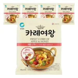 청정원 카레여왕 애플앤허니분말, 108g, 5개