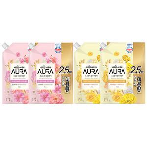 아우라 초고농축 섬유유연제 리필 1.7L, 윌유메리미, 2개 + 미드나잇골드, 2개