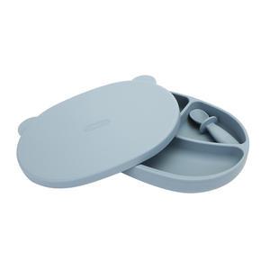 에디슨 스스로 흡착식판&스푼&뚜껑, 블루, 1개