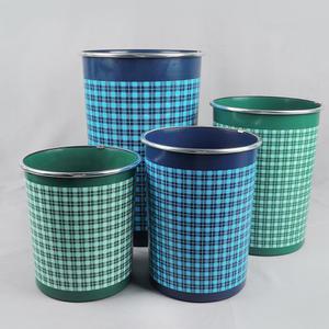 실크링 휴지통 소 7.2L AA 오픈 쓰레기통 사무실 체크 무늬 우산함