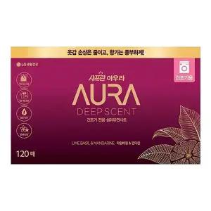 아우라 딥센트 드라이시트 라임바질만다린 120매, 1개