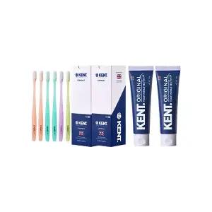 켄트칫솔 콤팩트 초극세모 6입, 2개 + 오리지널 프레쉬 치약 120g, 2개
