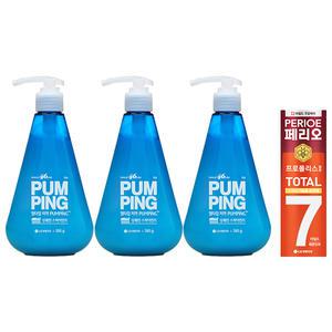 페리오 펌핑치약 스피아민트, 285g, 3개 + 토탈7 마일드 치약, 120g, 1개