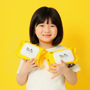 청담도리 물티슈 캡형 대용량 100매 10팩 안전한 아기 신생아 엠보싱 두꺼운 도톰한