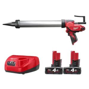 밀워키 12V 충전 소세지 실리콘건 4.0Ah 배터리2개세트