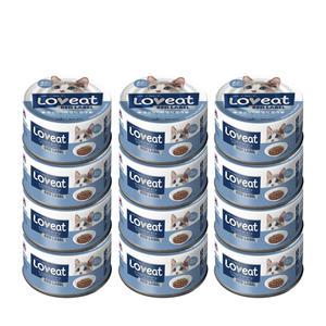 사조 러브잇 레드라벨 흰살참치와 멸치 고양이간식 캔간식 160g  x 12개