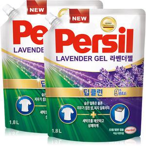 딥클린 파워젤 라벤더 액체세탁세제 리필 1.8L 2개 일반드럼겸용
