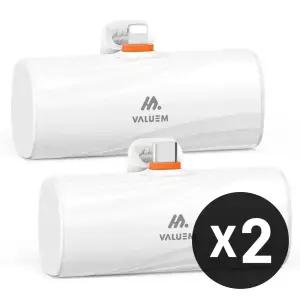 [1개+1개] 밸류엠 PD 20W 고속 일체형 미니 도킹형 거치 보조배터리 D1 C타입 8핀