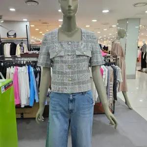 시슬리/애플아울렛/오메가 체크 스퀘어넥 자켓 SAJK41331