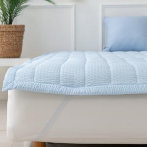 여름 시어서커 침대패드 시원한 냉감 쿨매트 고정밴드 밴딩 누빔 이불 패드 슈퍼싱글 퀸