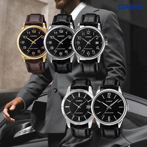 카시오 남성 가죽 시계 MTP-V001GL V001L V002L V004L