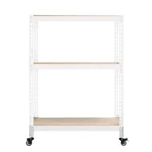 철제 조립식 강화 대형바퀴 이동식선반 3단 1500 x 700 x 1650
